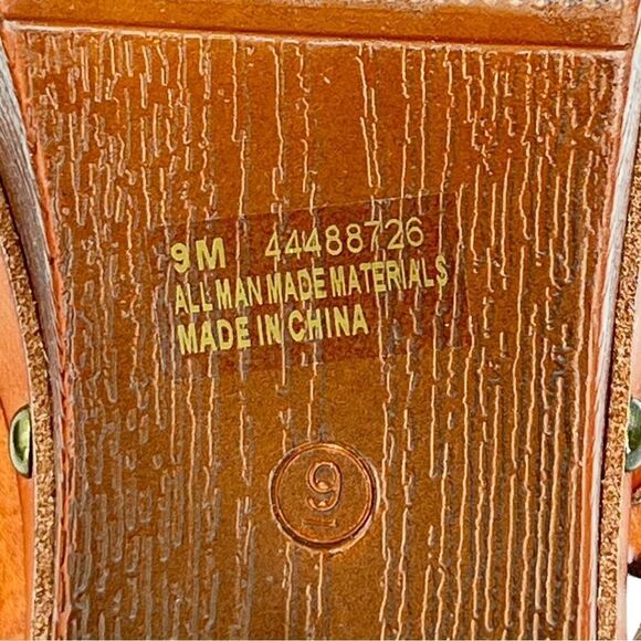 Cato Comfort Brown Leather Studded Braided Detail 4” Block Heel Clogs Size 9 - Picture 9 of 13